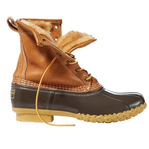 Women’s LL Bean Boots Tumbled-Leather Shearling